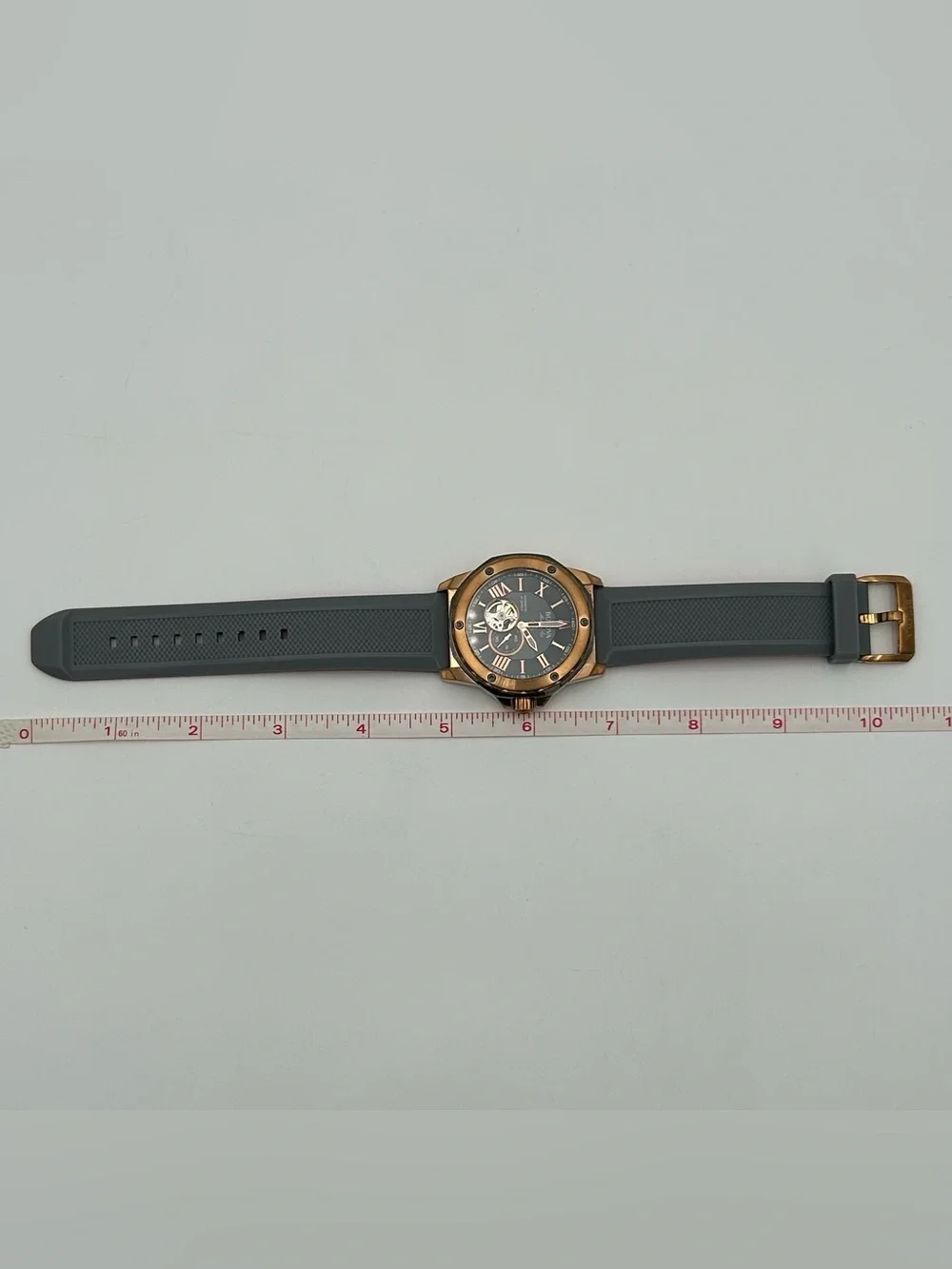 Bulova Marine Star Rose-Gold Tone Automatic Watch with Gray Band (Model 98A228)